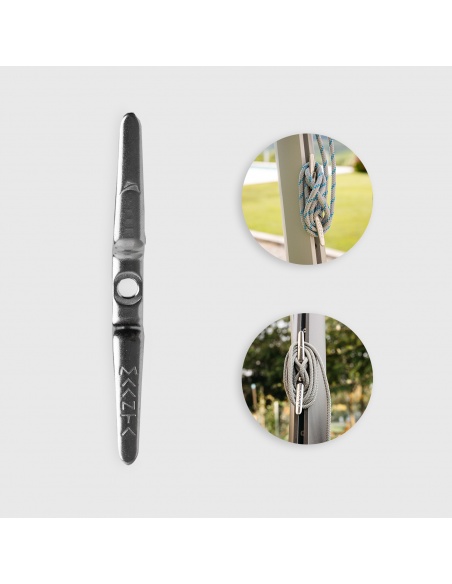 Universal cleat for shade sail poles