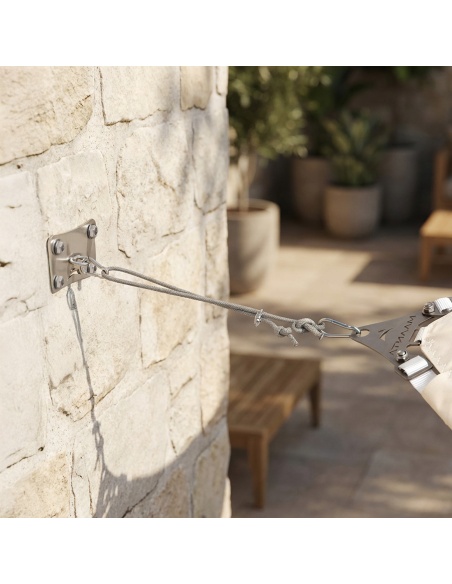 Kit Fittings  / Wall Mounting For Shade Sails With 2m Nautical Rope