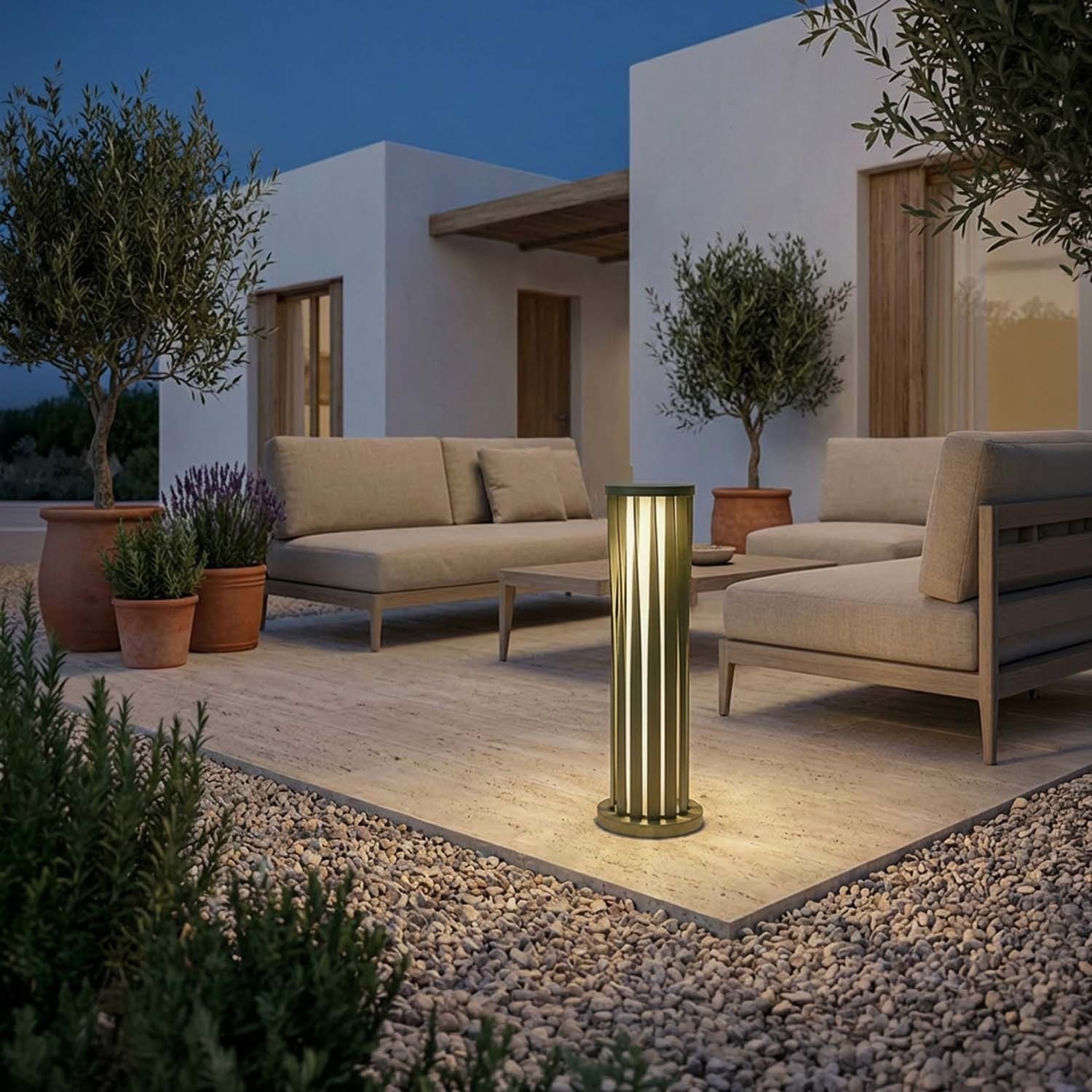 Helira - Stainless Steel Solar LED Garden Lamp