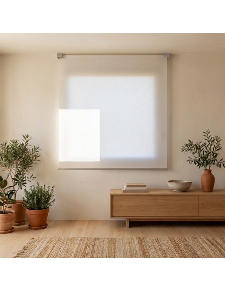 Recta: Roller Shade with Geometric Design Plate