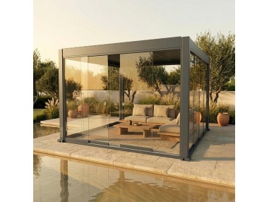 Sliding Glass Panels for Lyra T6 - Glass-Enclosed Pergola