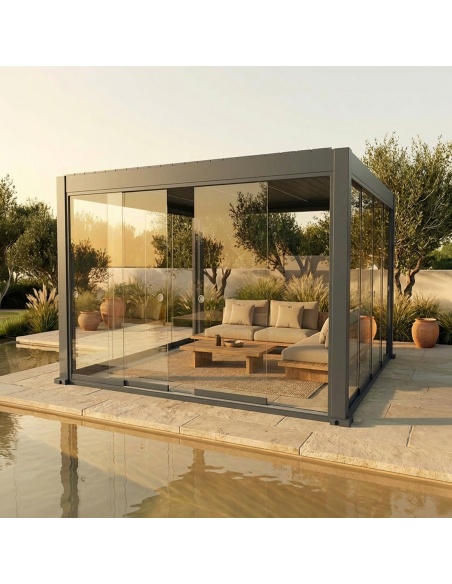 Sliding Glass Panels for Lyra T6 - Glass-Enclosed Pergola