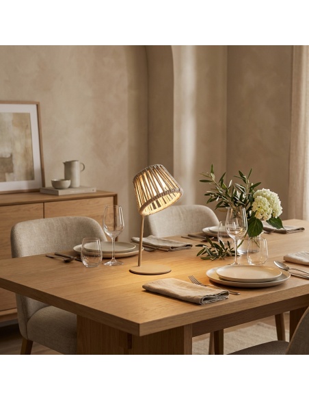 Mini Ropelle: Rechargeable Table Lamp in Olefin Rope