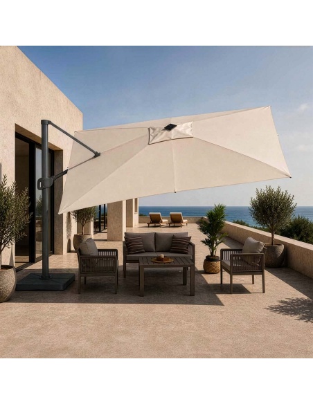 Auriga: Tilting Cantilever Parasol with Integrated Solar LEDs