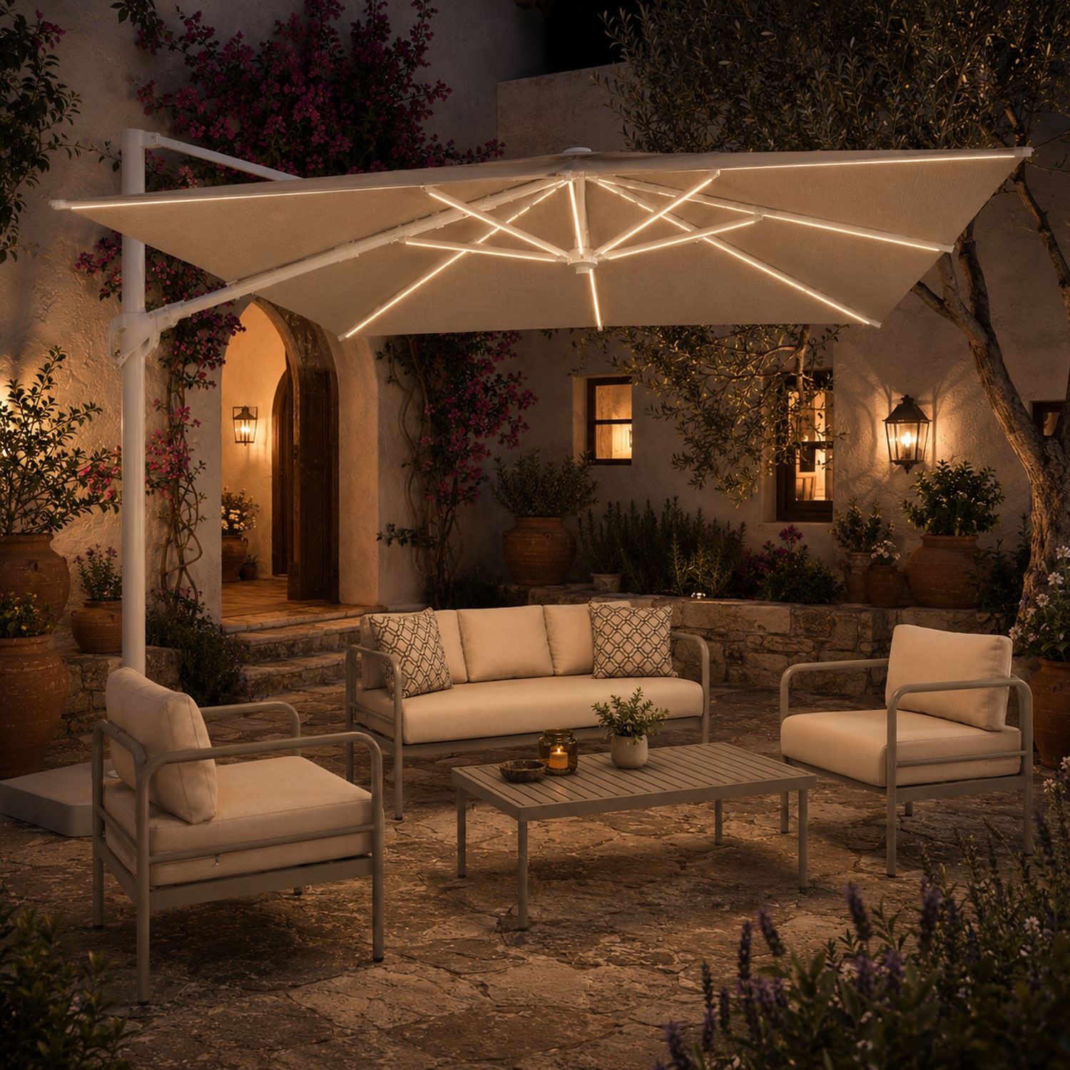 Auriga: Tilting Cantilever Parasol with Integrated Solar LEDs 2