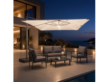 Auriga: Tilting Cantilever Parasol with Integrated Solar LEDs