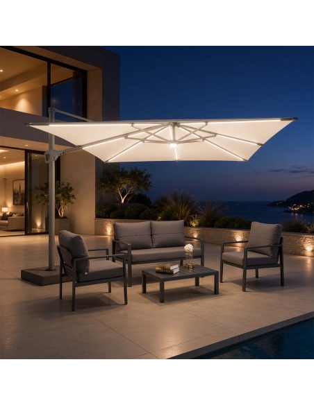 Auriga: Tilting Cantilever Parasol with Integrated Solar LEDs