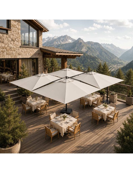 Cygnus Qadro: Four-Canopy Cantilever Parasol 6x6 m