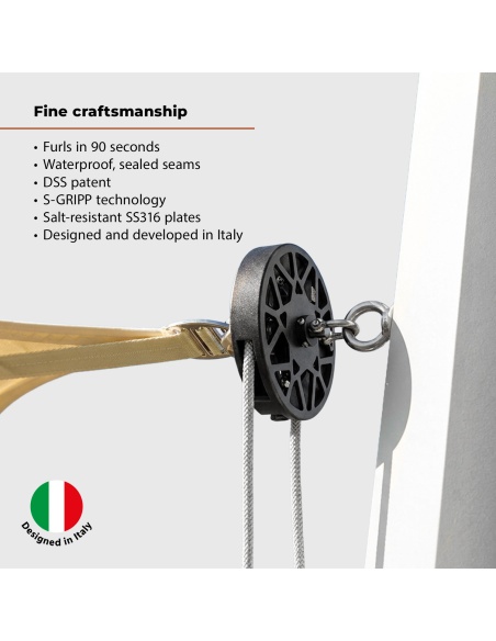 EZ Breez Furl Waterproof: Shade Sail with Manual Winder in 90 Seconds