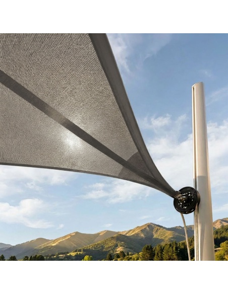 EZ Breez Furl Breathable: Shade Sail with Manual Furler in 90 Sec