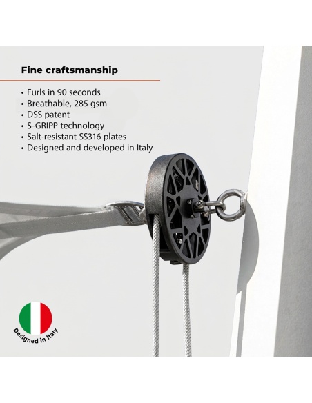 EZ Breez Furl Breathable: Shade Sail with Manual Furler in 90 Sec