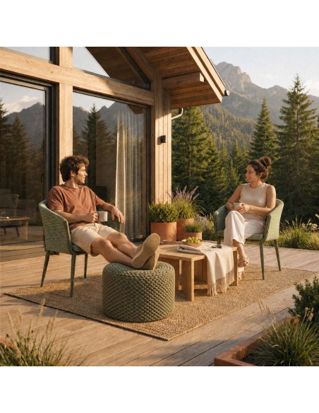 Thyrea: Woven Outdoor Pouffe, Designed by Maanta