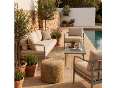 Thyrea: Woven Outdoor Pouffe, Designed by Maanta