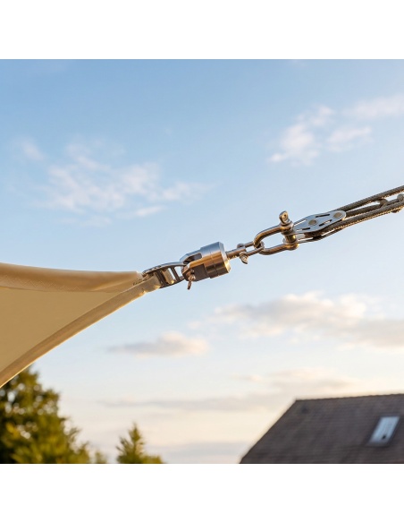 EZ Breez Furl Breathable: Shade Sail with Manual Furler in 90 Sec