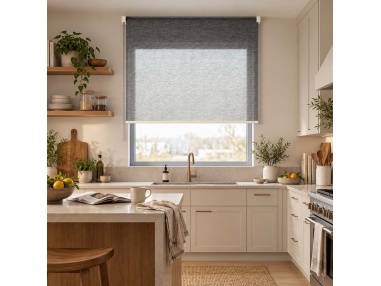 Made-to-Measure Striped Light-Filtering Roller Shade, Kyma Fine Line
