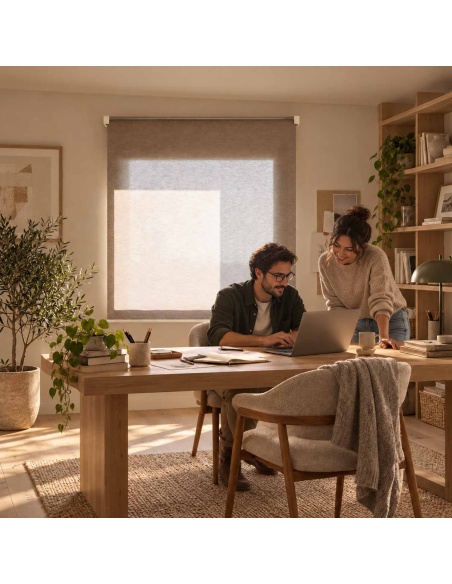 Made-to-Measure Striped Light-Filtering Roller Shade, Kyma Fine Line