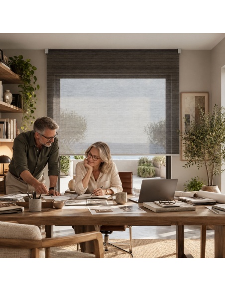 Indoor Sheer Roller Shade, Recta Brush