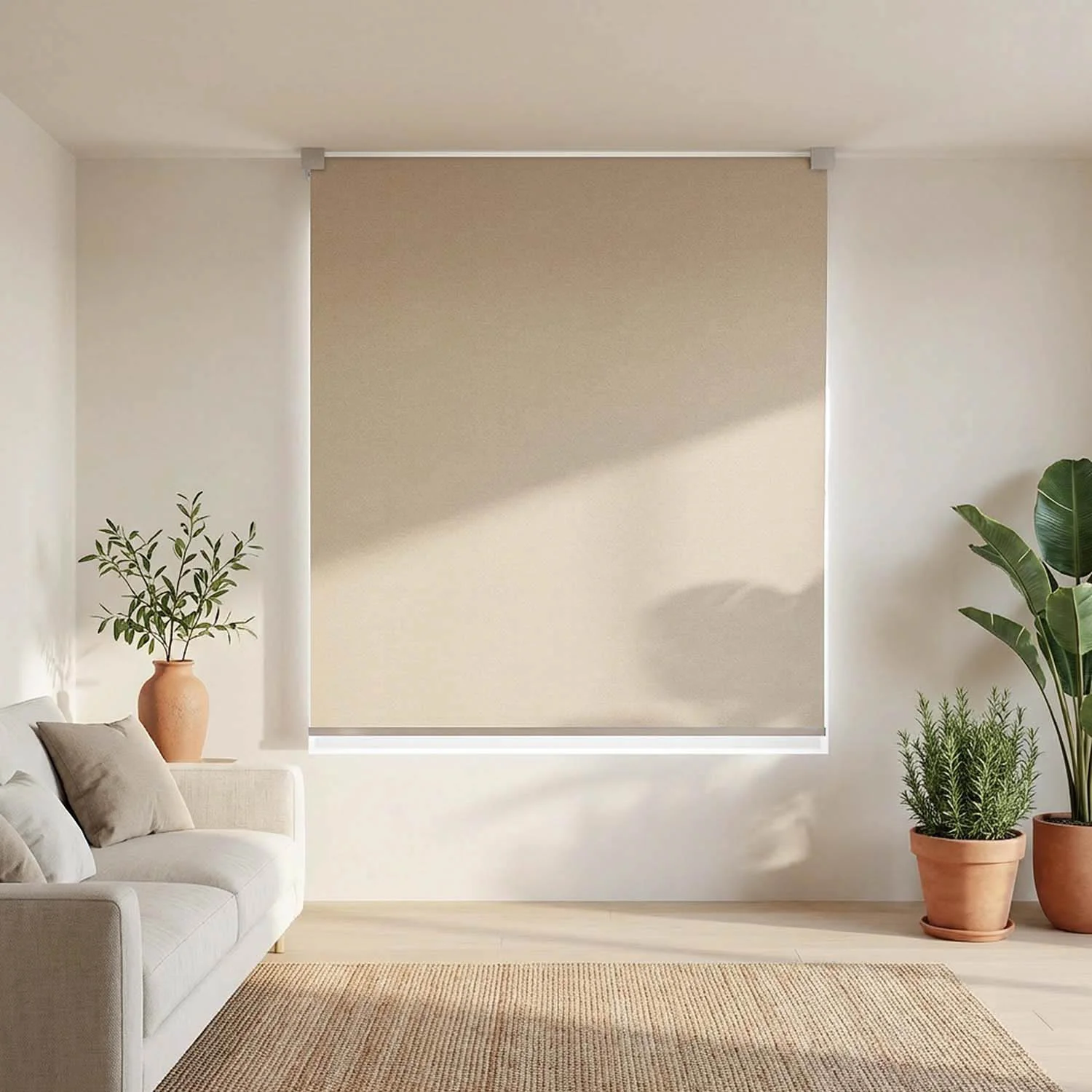 Darkened room with blackout shade